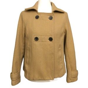 Old Navy Women's Camel Double-Breasted Wool Blend Jacket - Size Medium!